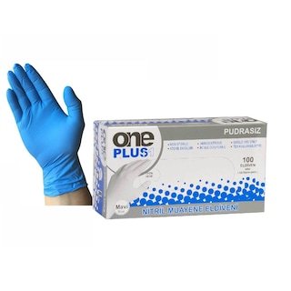 One Plus Nitril Mavi Eldiven 100 lü