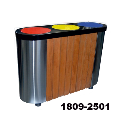 2501-1809 Metal Boyalı Muhafazalı Sıfır Atık Kumbarası 81 lt  3'lü