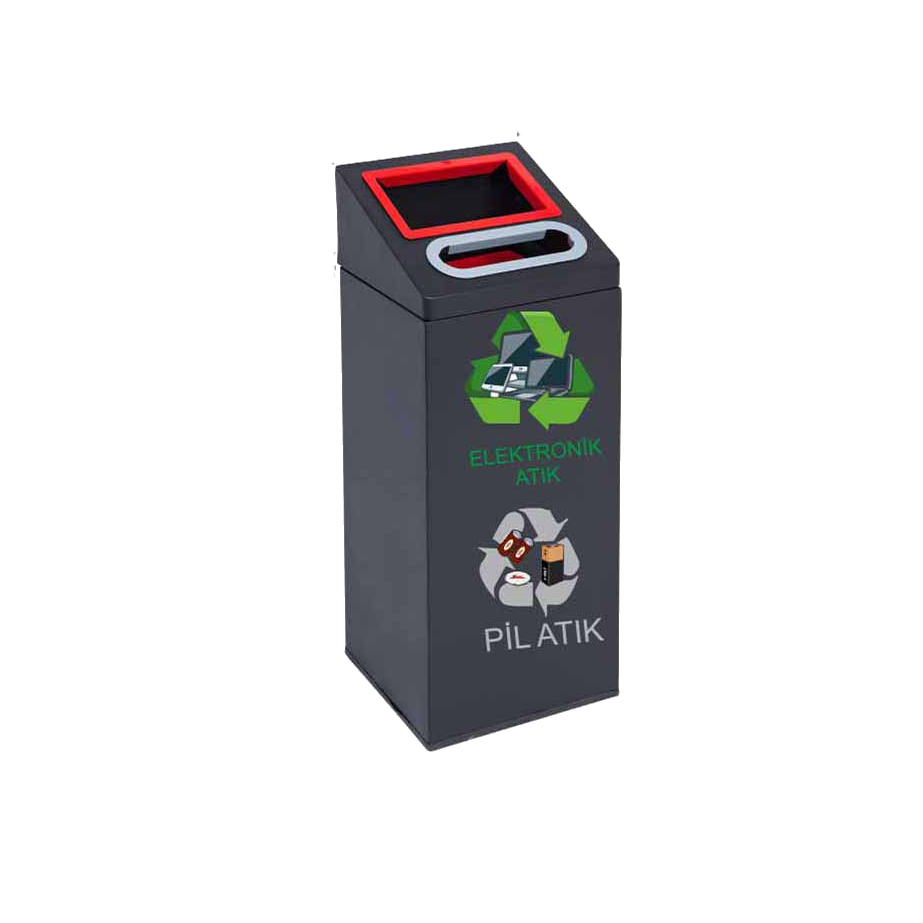 2520 Metal Boyalı Pil Atık Kovası 2 li