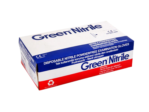Green Nitrile Mavi Nitril Pudrasız Eldiven 100 lü