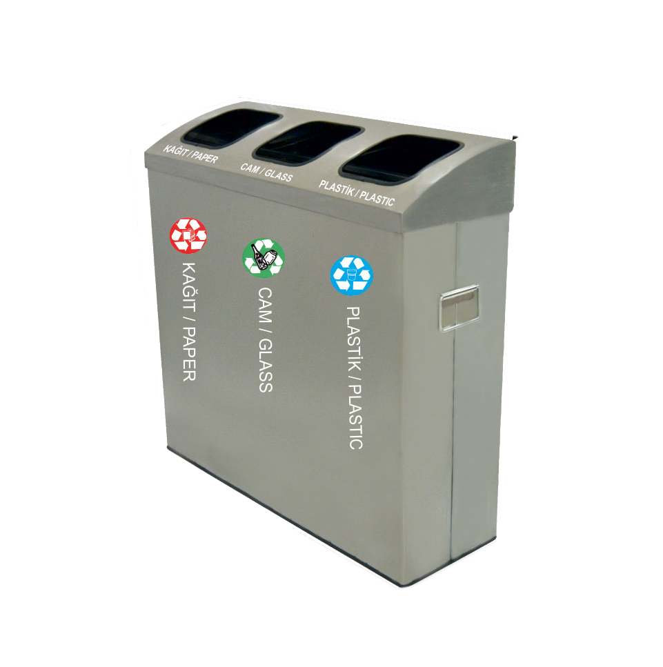 1899 Krom 430 kalite 3'lü sıfır Atık Kovası