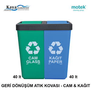 MOTEK Geri Dönüşüm Cam Kağıt Atık 2 li
