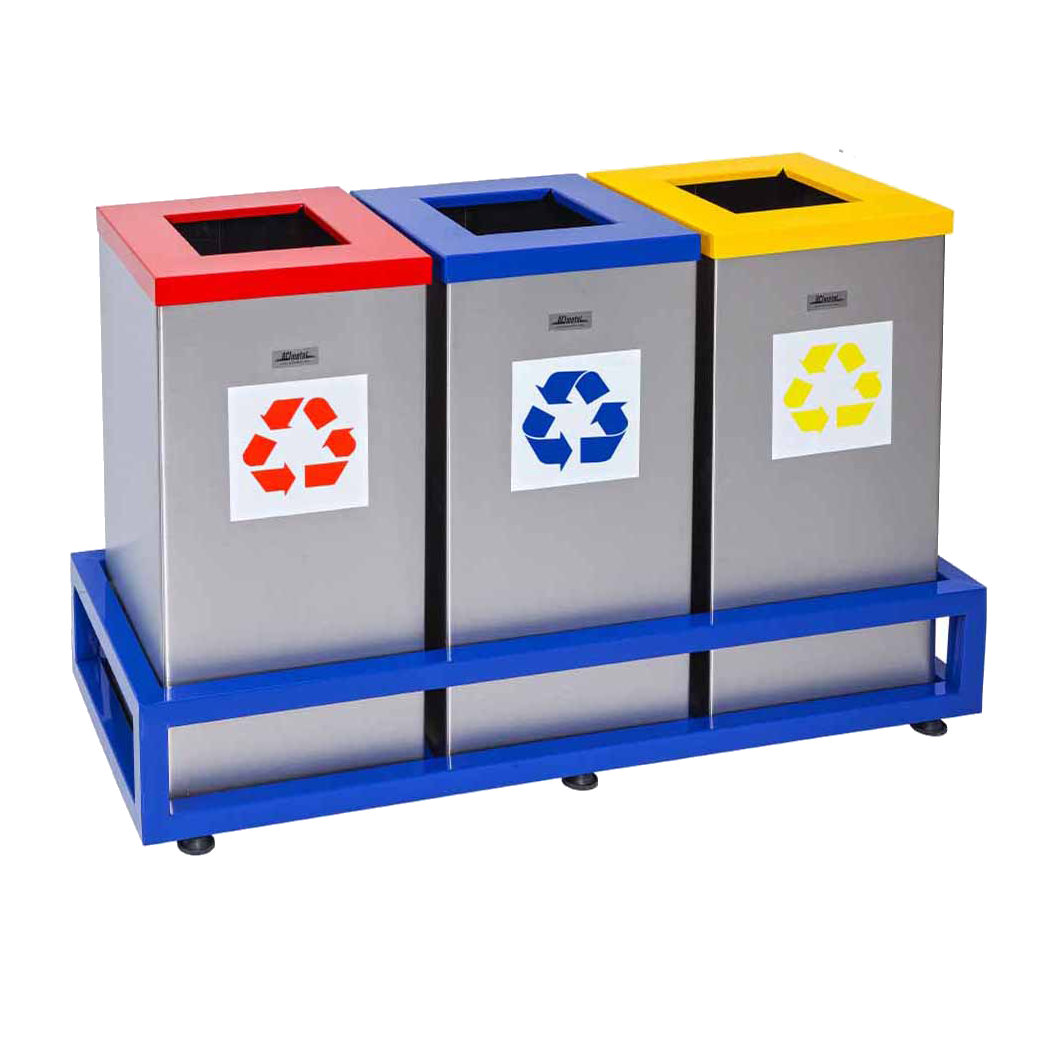 2502 Krom 430 Kalite 3'lü Sıfır Atık Kovası