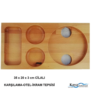 Karşılama Otel İkram Tepsisi Ahşap