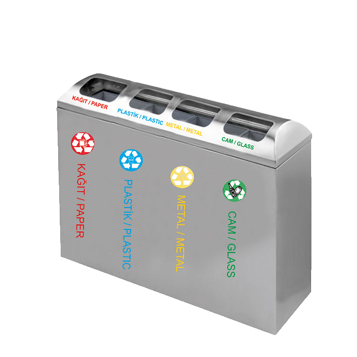 1848 Krom 430 kalite 4'lü sıfır Atık Kovası